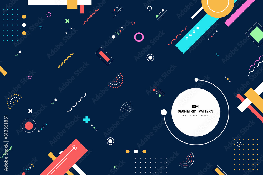 Poster abstract wide colorful of geometric pattern as elements design background. illustration vector eps10