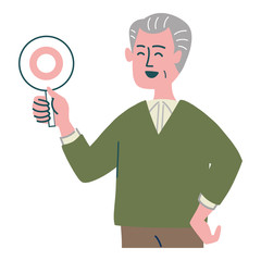 シニア　男性　おじいちゃん　マルバツ