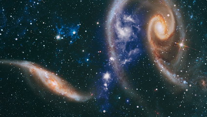 Chaotic space background. Dreamscape galaxy. The elements of this image furnished by NASA.