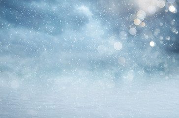 Blue-white, snowy winter background texture