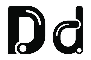 Letter d, stylized for use in graphic design