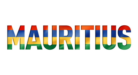 Fototapeta premium mauritius flag text font