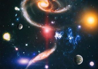 Beautiful night sky, star in the space. planets, stars and galaxies in outer space showing the beauty of space exploration. Elements furnished by NASA