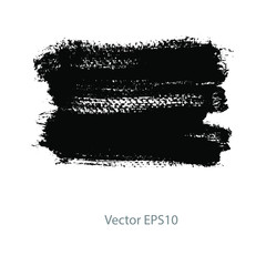 brush strokes watercolor background. Vector black paint