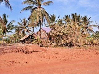 dirt road in Kampot, Cambodia