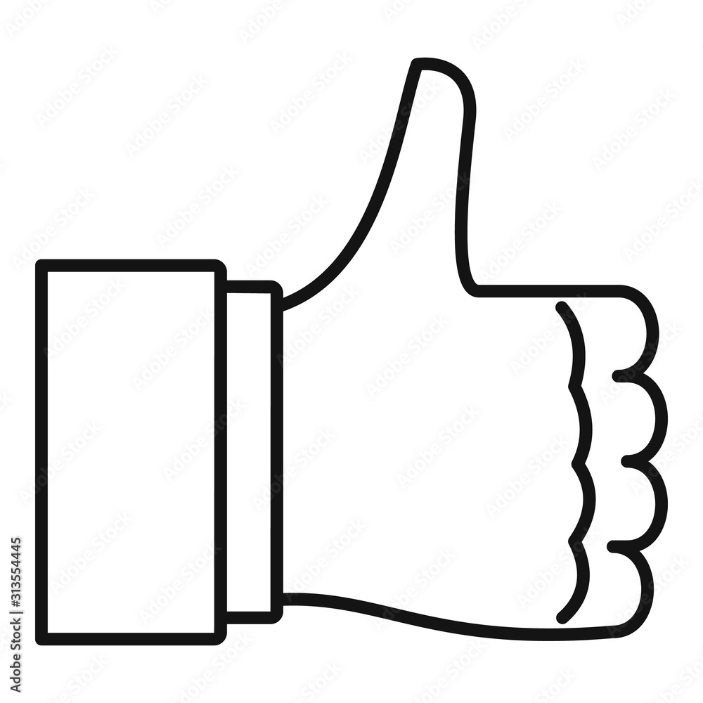Aufkleber thumb up icon. outline thumb up vector icon for web design isolated on white background
