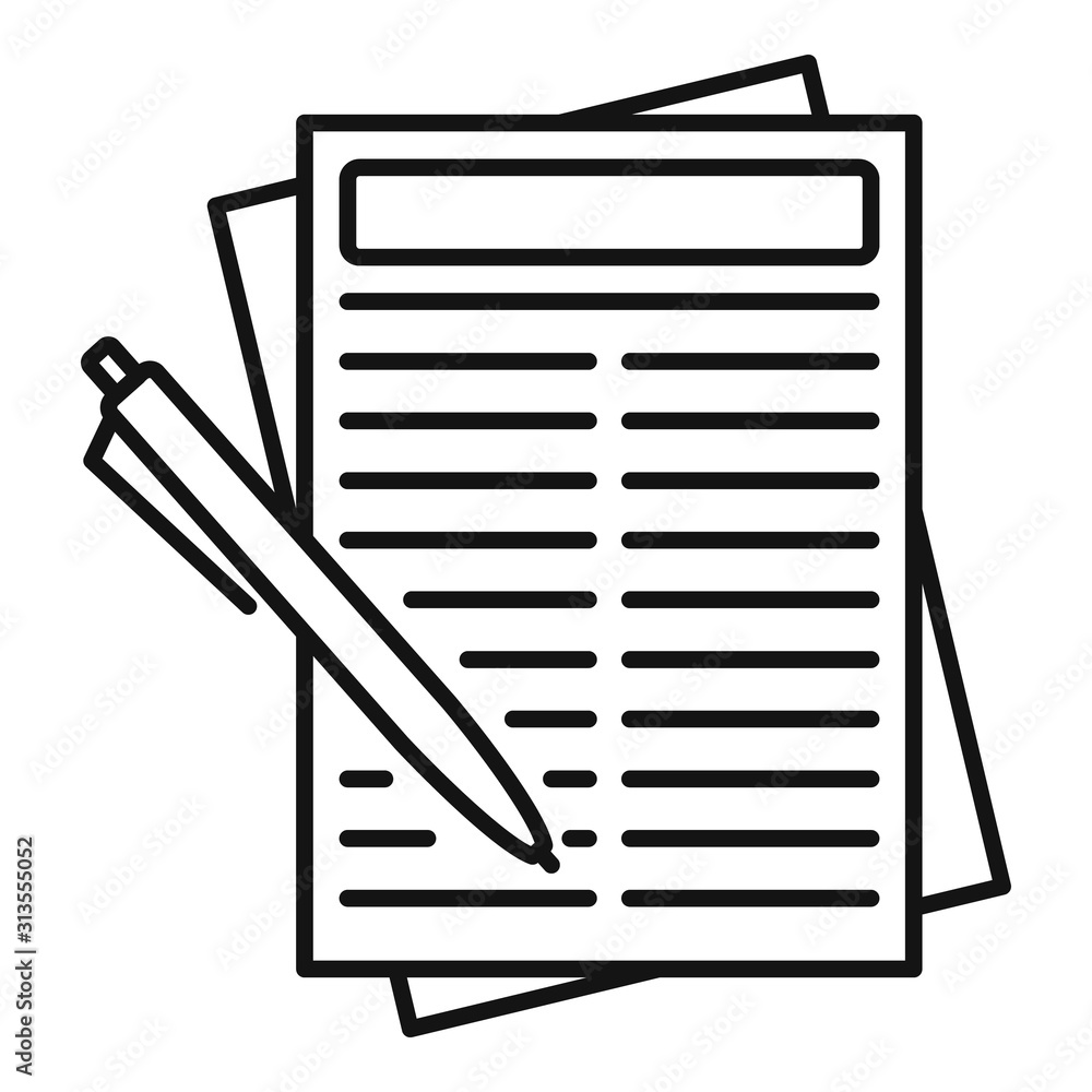 Poster leasing report paper icon. outline leasing report paper vector icon for web design isolated on white