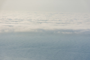 Movement of clouds over the sea