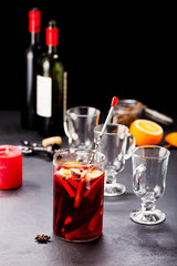 Mulled wine. Winter warming drink from wine.