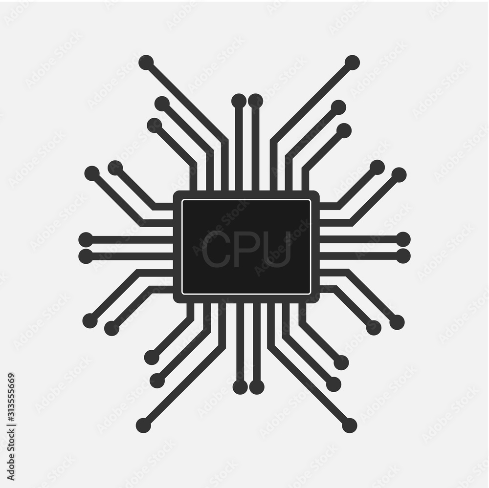 Poster cpu transparent icon. cpu symbol design from artificial intellegence collection. simple element vect