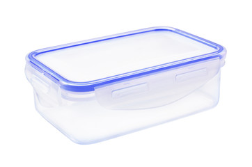 Plastic food container lunch box with a lid isolated