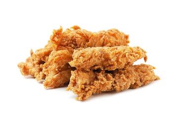Chicken strips nuggets isolated