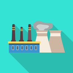 Vector illustration of factory and manufacture icon. Set of factory and oil stock vector illustration.