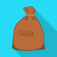 Vector illustration of bag and sugar logo. Web element of bag and powder vector icon for stock.
