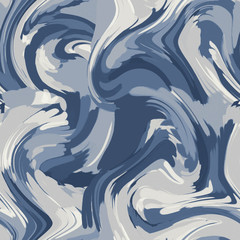 Abstract swirl brush strokes background. Digital flat painting. Twisted fractal monochrome textures. Wavy spiral elements.
