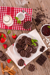 Soft cakes with strawberry.	