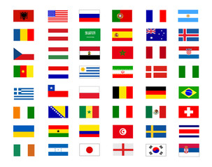 colored flags vector illustration design