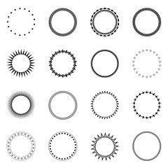 Simple round frames collection. Vector illustration