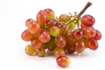 fresh fruit ripe red grape isolated on white