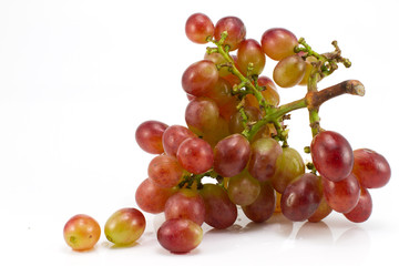fresh fruit ripe red grape isolated on white