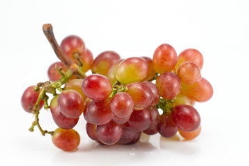 fresh fruit ripe red grape isolated on white, sweet and sour taste