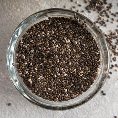 Seeds of chia closeup. Source of omega 3.