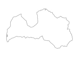 Lithuania outline map. Flat minimal design. Vector stock illustration