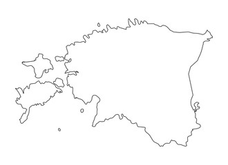 Estonia outline map. Flat minimal design. Vector stock illustration