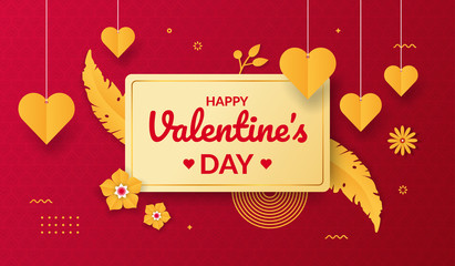 Naklejka premium Valentine's day background, symbol of romantic holiday celebration concept
