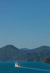 Ferry Weelington Picton, Marlborough Sound. Boat. Fjord