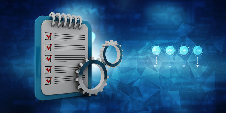 3d rendering documents with gear