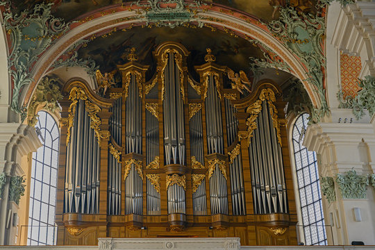Orgel in der Kathedrale von St. Gallen, Schweiz