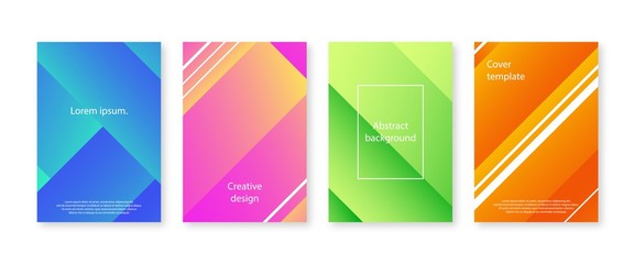 Minimal covers design collection. Trendy annual report set 