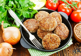  Buckwheat  burgers on the pan