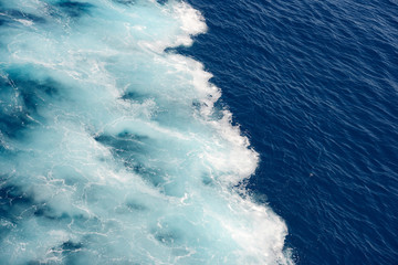ship wake on the atlantic ocean