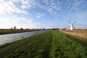 White windmill at Thurne, on the Norfolk Broads, England, UK. © Christopher Keeley