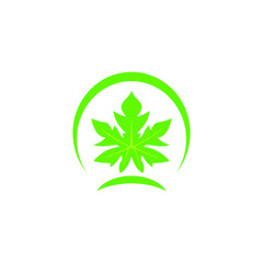 vector logo nature tropical leaf green concept
