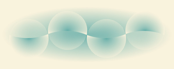abstract wired spheres string pearl soft blue ivory