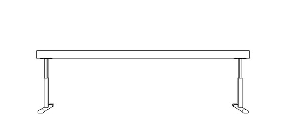 Obraz premium Balance beam. Vector outline illustration. Front view.