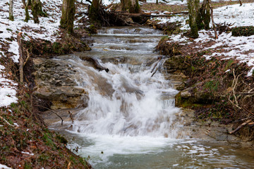 Mountain river in early spring