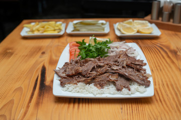 Delicious turkish doner kebab grilled meat