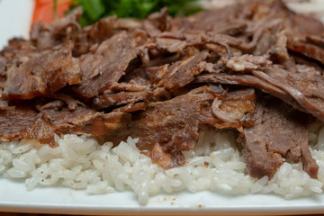 Delicious turkish doner kebab grilled meat