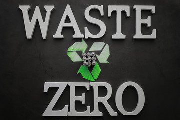 Batteries of different sizes. Caring for the environment. Disposal of used batteries. Zero waste.
