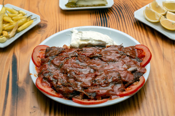 Delicious turkish doner kebab grilled meat