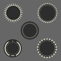 dark round seal frames set. Vector illustration