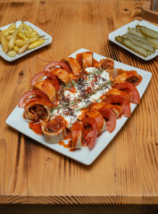 Delicious turkish doner kebab grilled meat