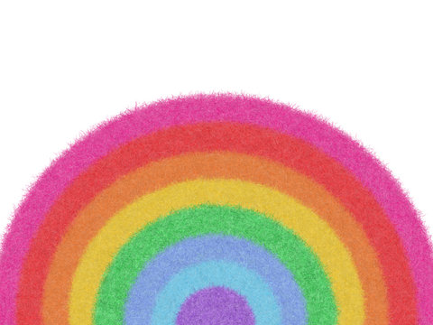 Rainbow Fur Feather texture design, use as a background or paper element scrapbook. Rainbow circle pattern abstract seven colors. 7 stripe colors fashion modern concept. Design by use photoshop brush.