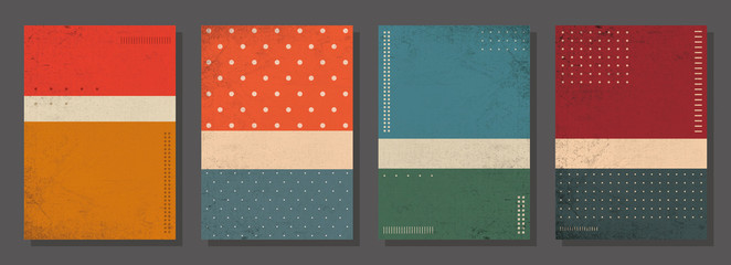 Set of retro covers. Cover templates in vintage design. Abstract vector background template for your design. Retro design templates set for brochures, posters, flyers, banners, covers, placards.