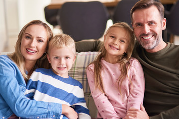 Portrait of smiling family with two children
