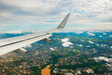 Manaus, Amazonas, Brazil: Top view of the river. Beautiful landscape from the window of the...